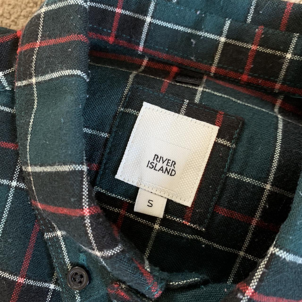 River Island green and red checked long sleeved... - Depop