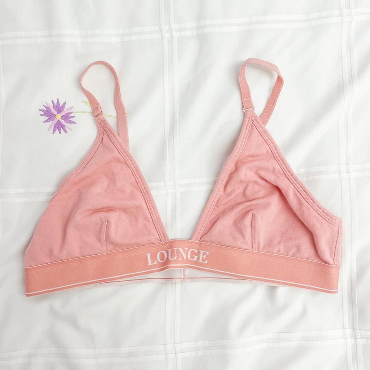 Lounge underwear bamboo triangle bra in pink - size - Depop