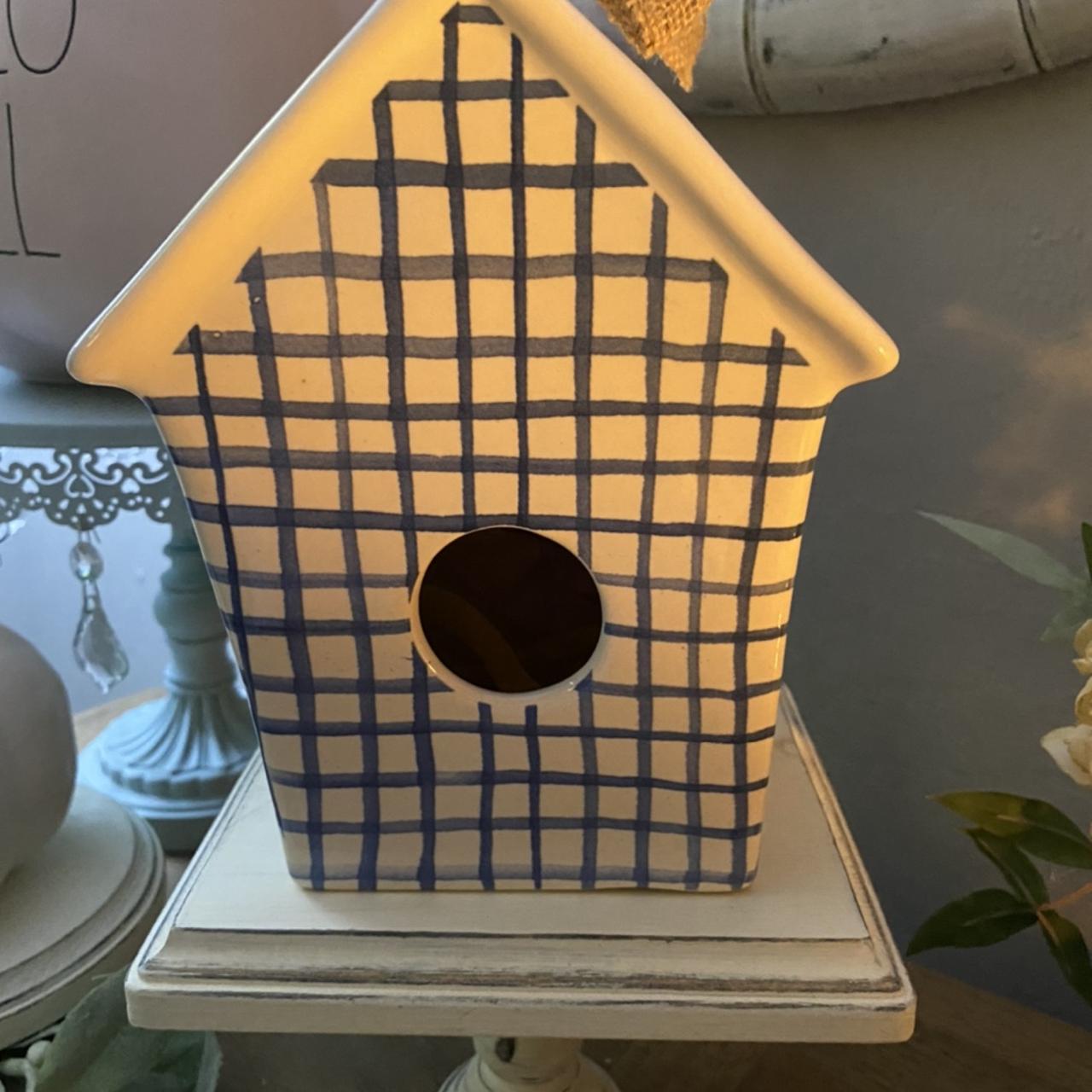 Rae Dunn shops Plaid Perch Birdhouse