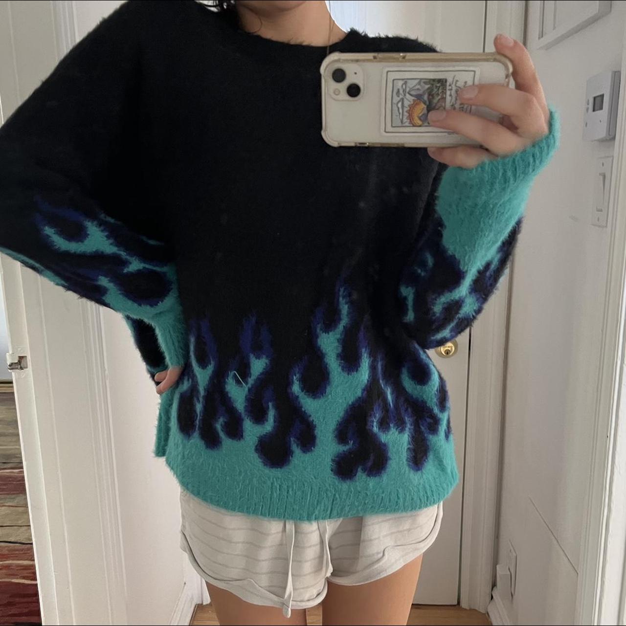 blue flame sweater adika