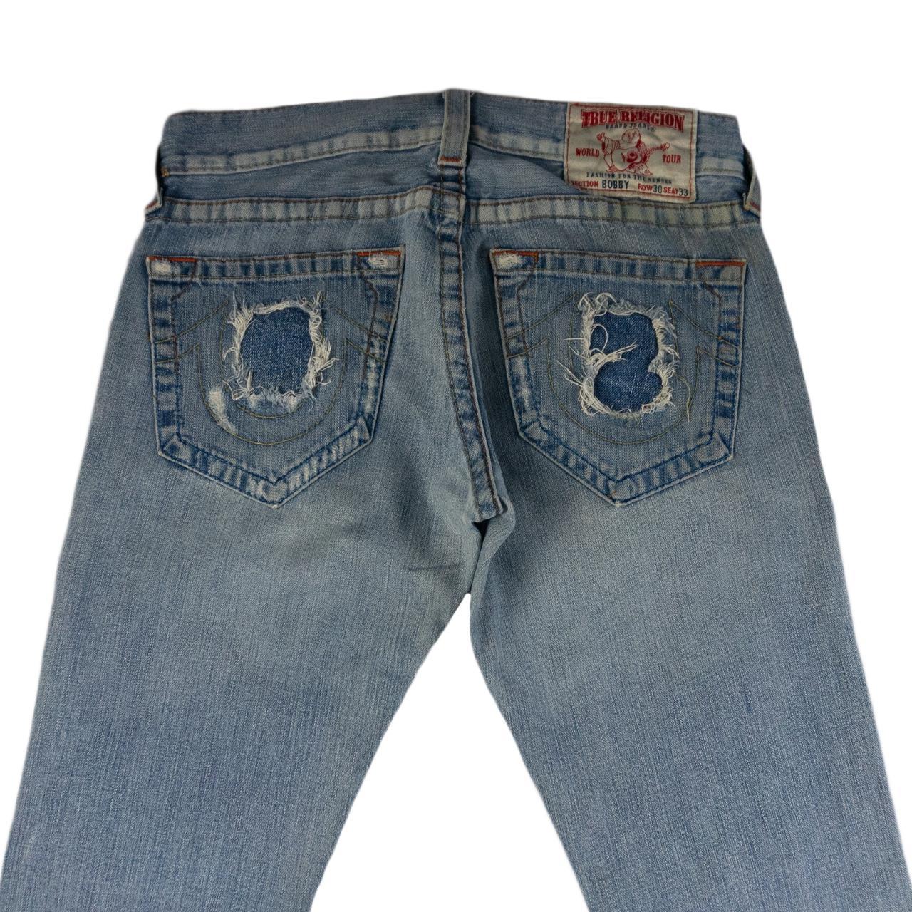 Vintage True Religion Blue Double Stitch Denim... - Depop