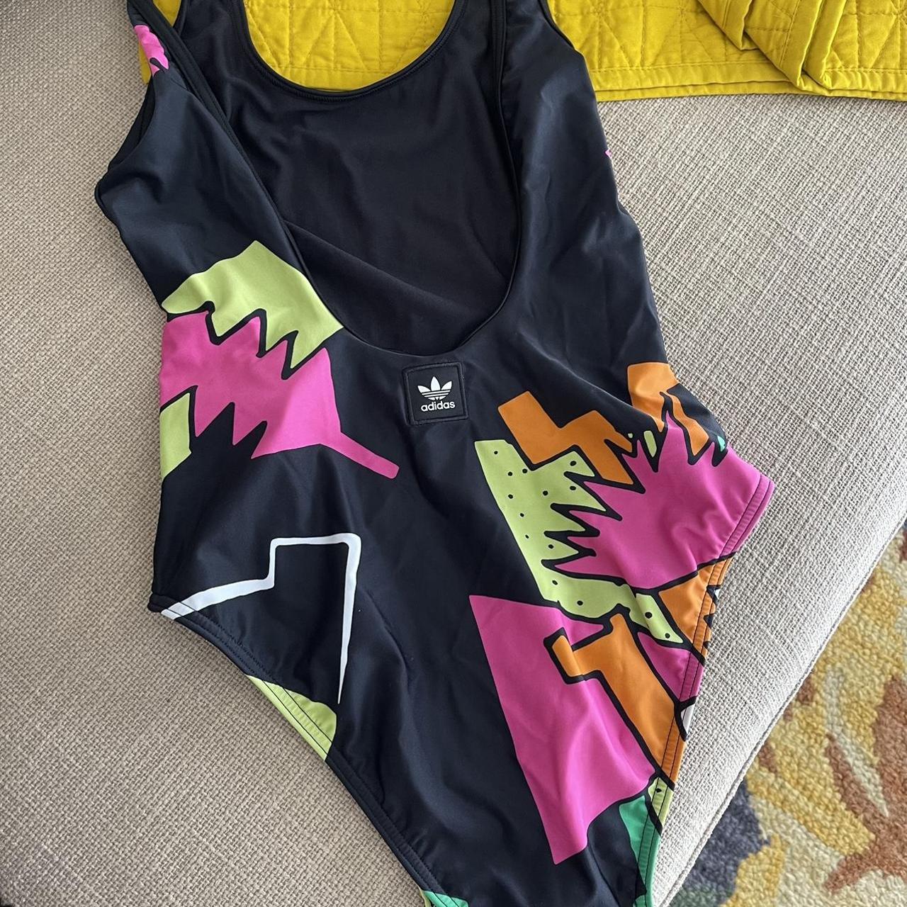 Adidas Originals Women's Black and Pink Swimsuitonepiece Depop