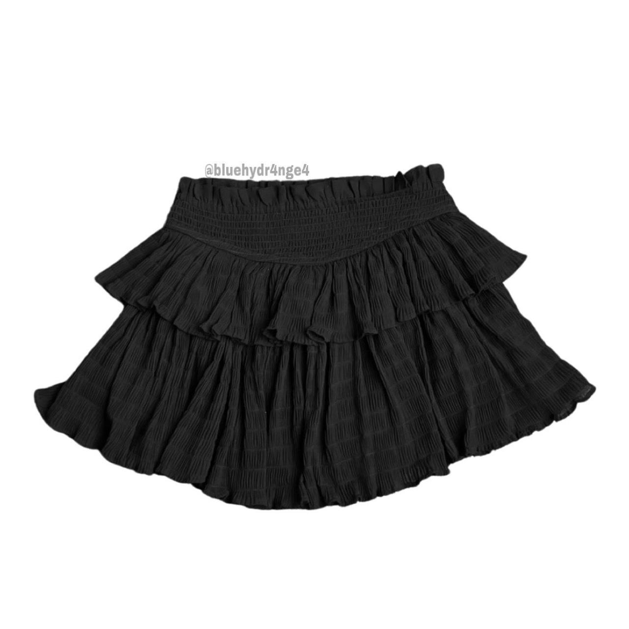 Black Ruffle Mini Skirt Size L No visible flaws,... - Depop