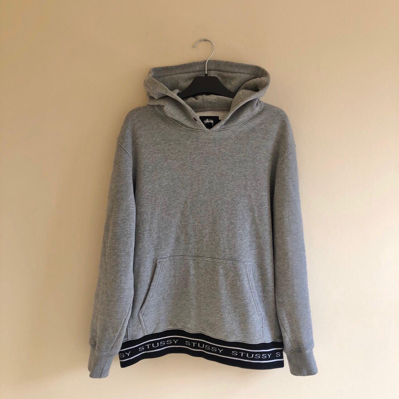 Stussy grey hot sale hoodie womens