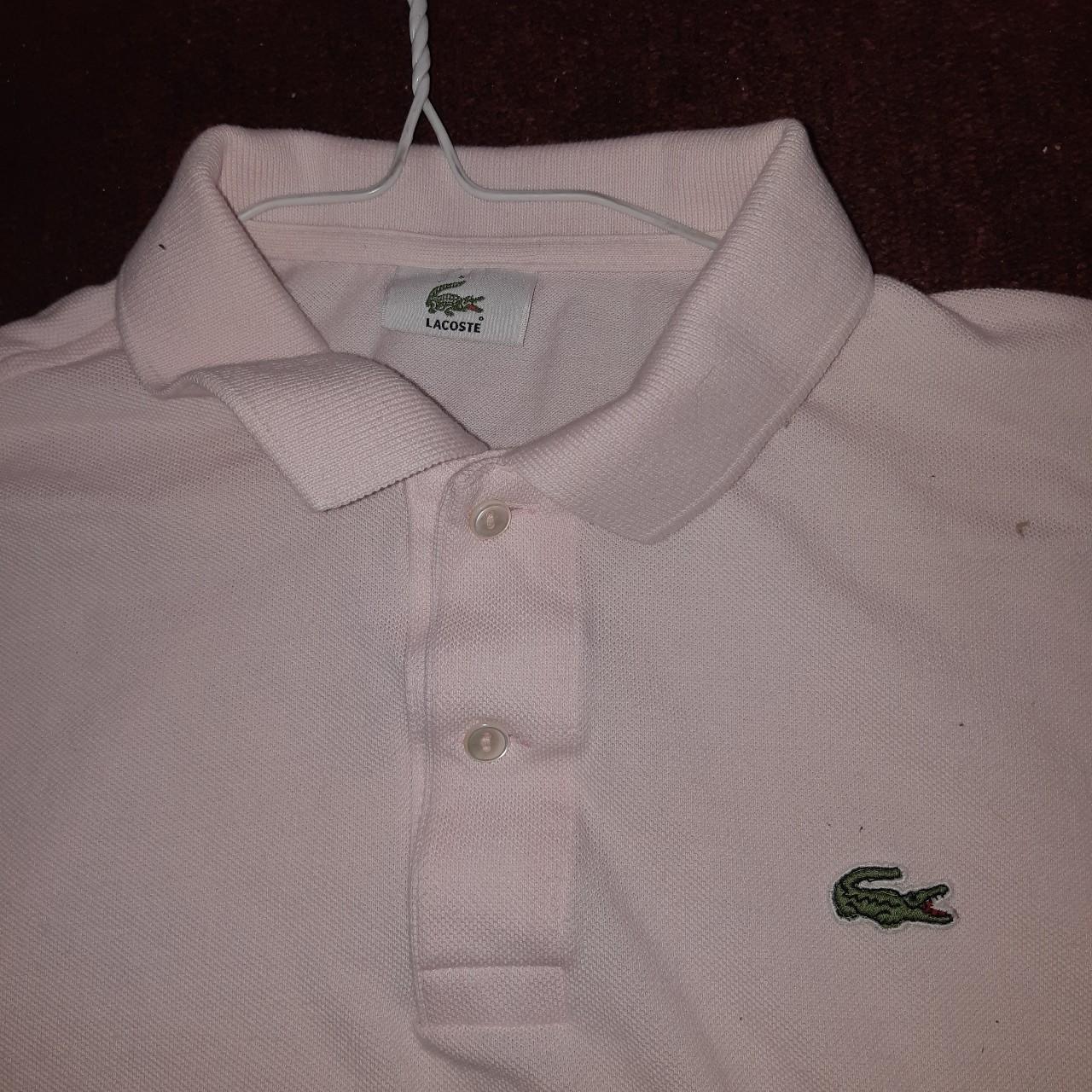 Lacoste size small mens pink Grade A pre-loved... - Depop