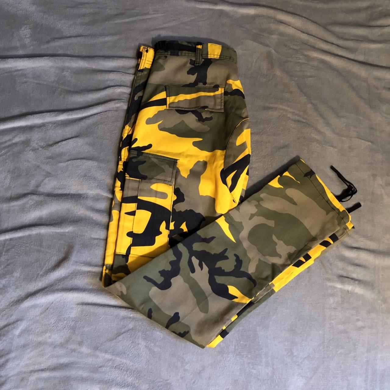 Yellow custom rothco camo pants. Tailored to make... - Depop