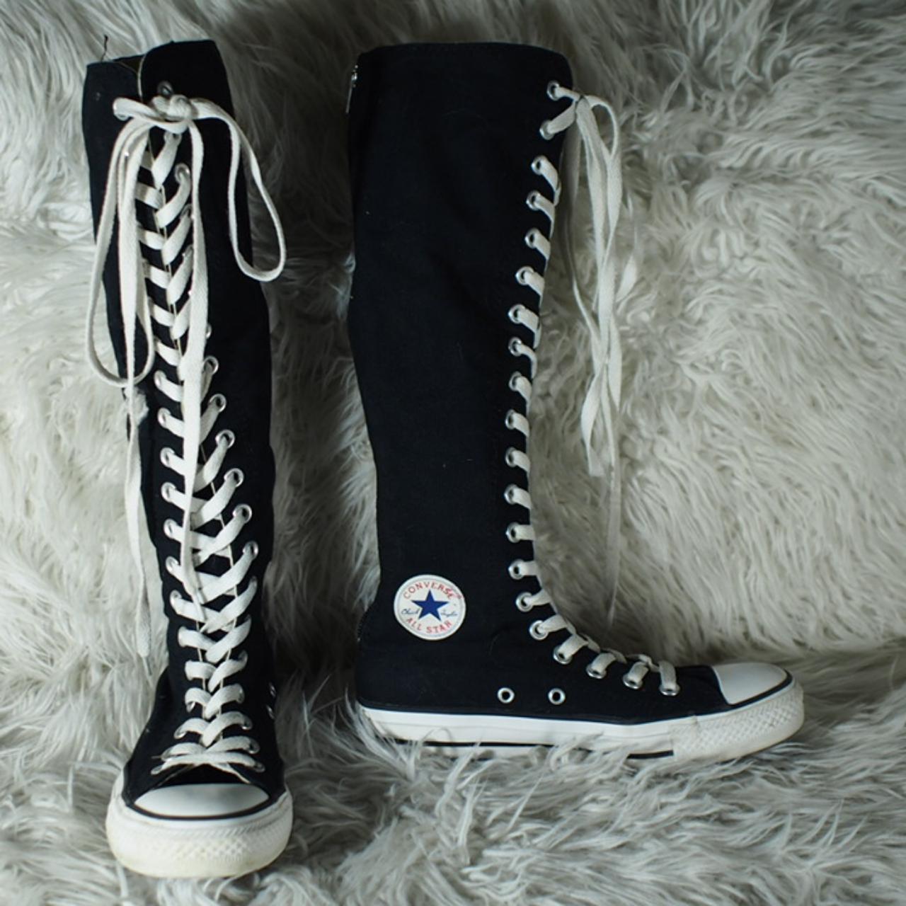 Knee high Converse. In great condition, some light... - Depop