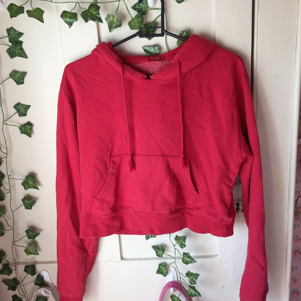 BRANDY MELVILLE CROPPED RED HOODIE! This is perfect... Depop
