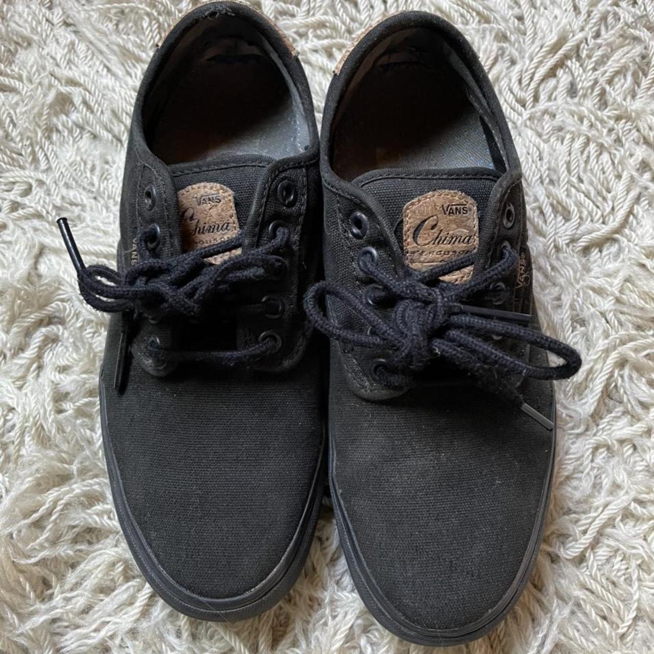 Mens black leather shop vans size 7