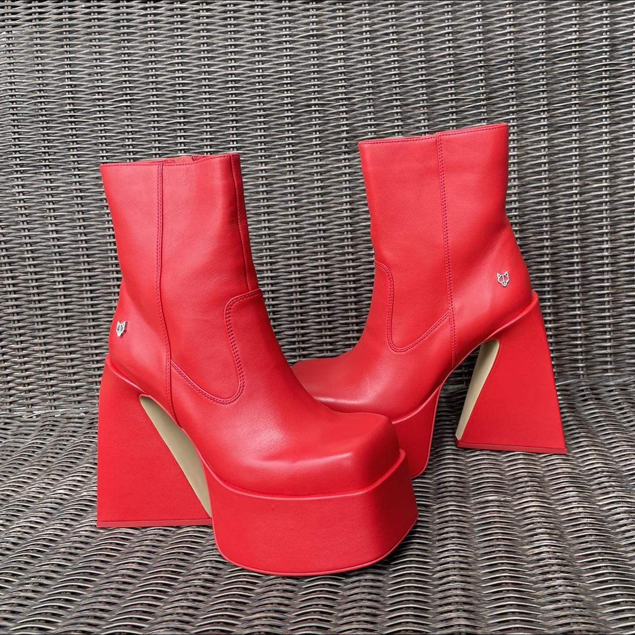 Naked Wolfe Women S Red Boots Depop