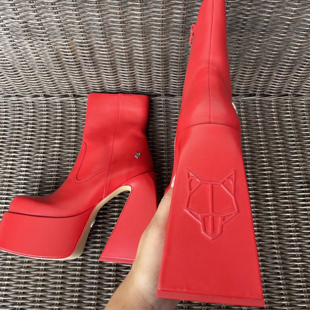 Naked Wolfe Women S Red Boots Depop