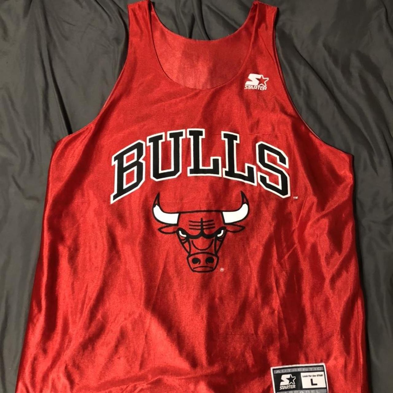 Vintage Chicago Bulls Warm Up Jersey size YL but - Depop