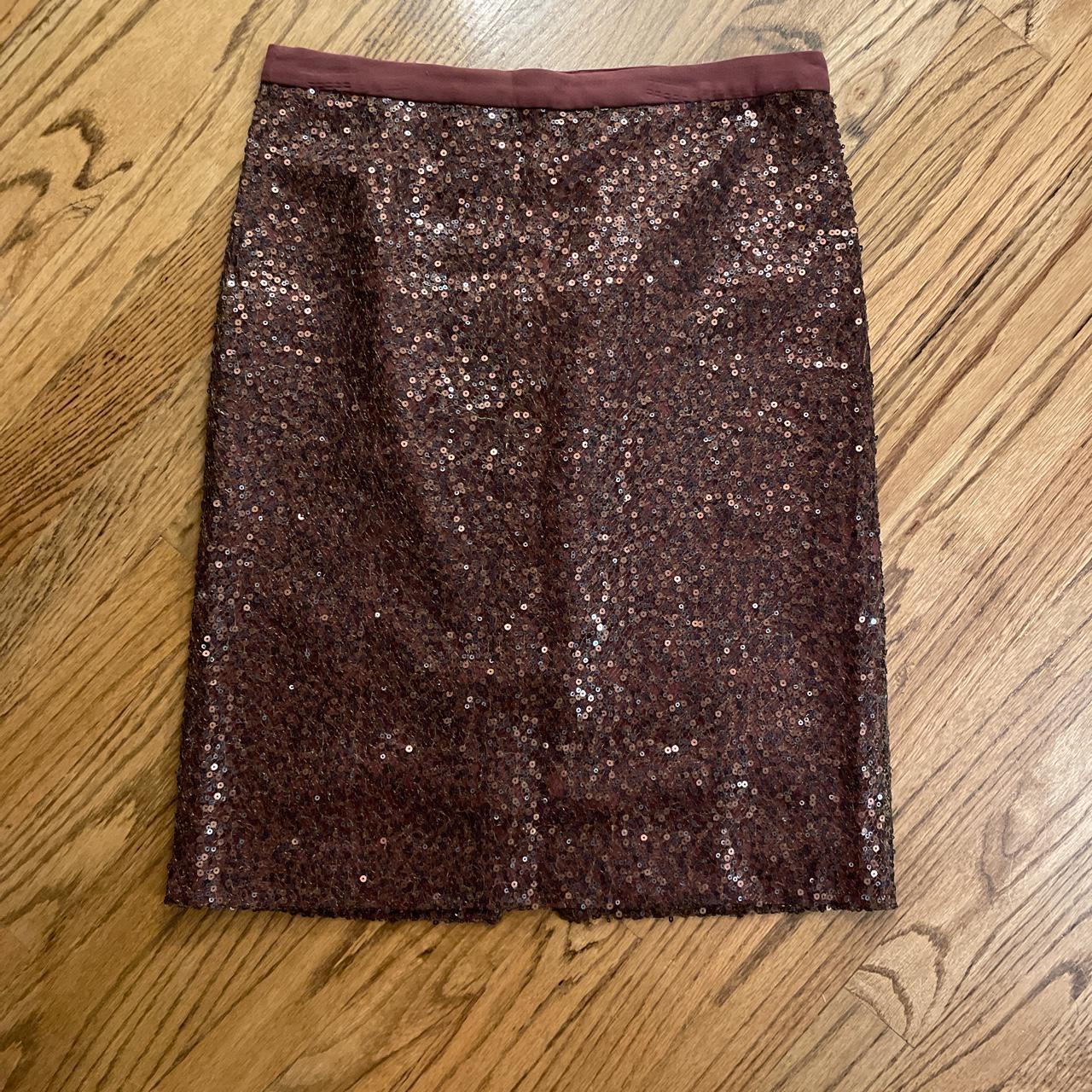 J. Crew burgundy sequin skirt, size 0 - super... - Depop