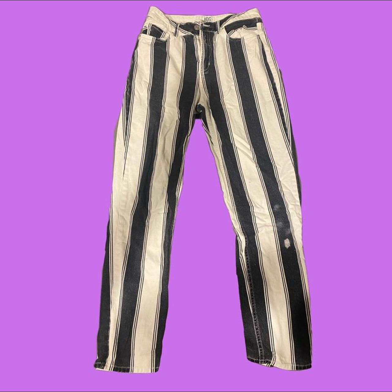 colorful striped mom jeans