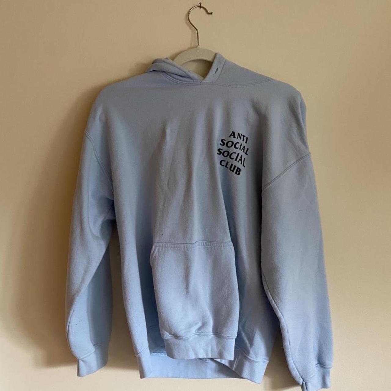 Old anti social social club light blue hoodie Some... - Depop