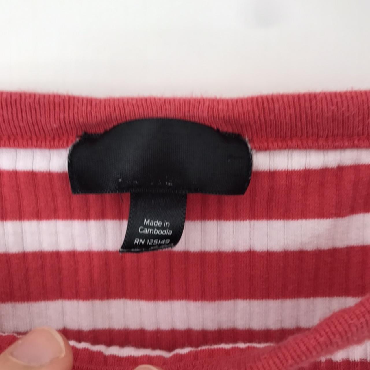 Women's Red and White Croptop Depop