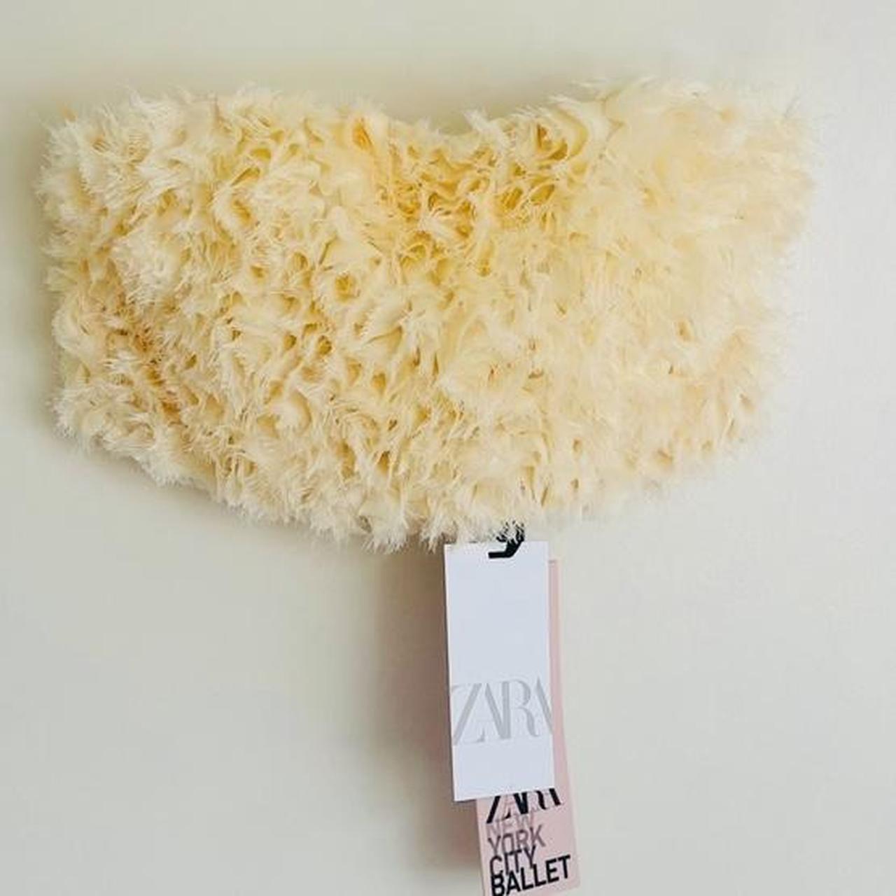 Zara cream limited edition floral crop top (Size S... Depop