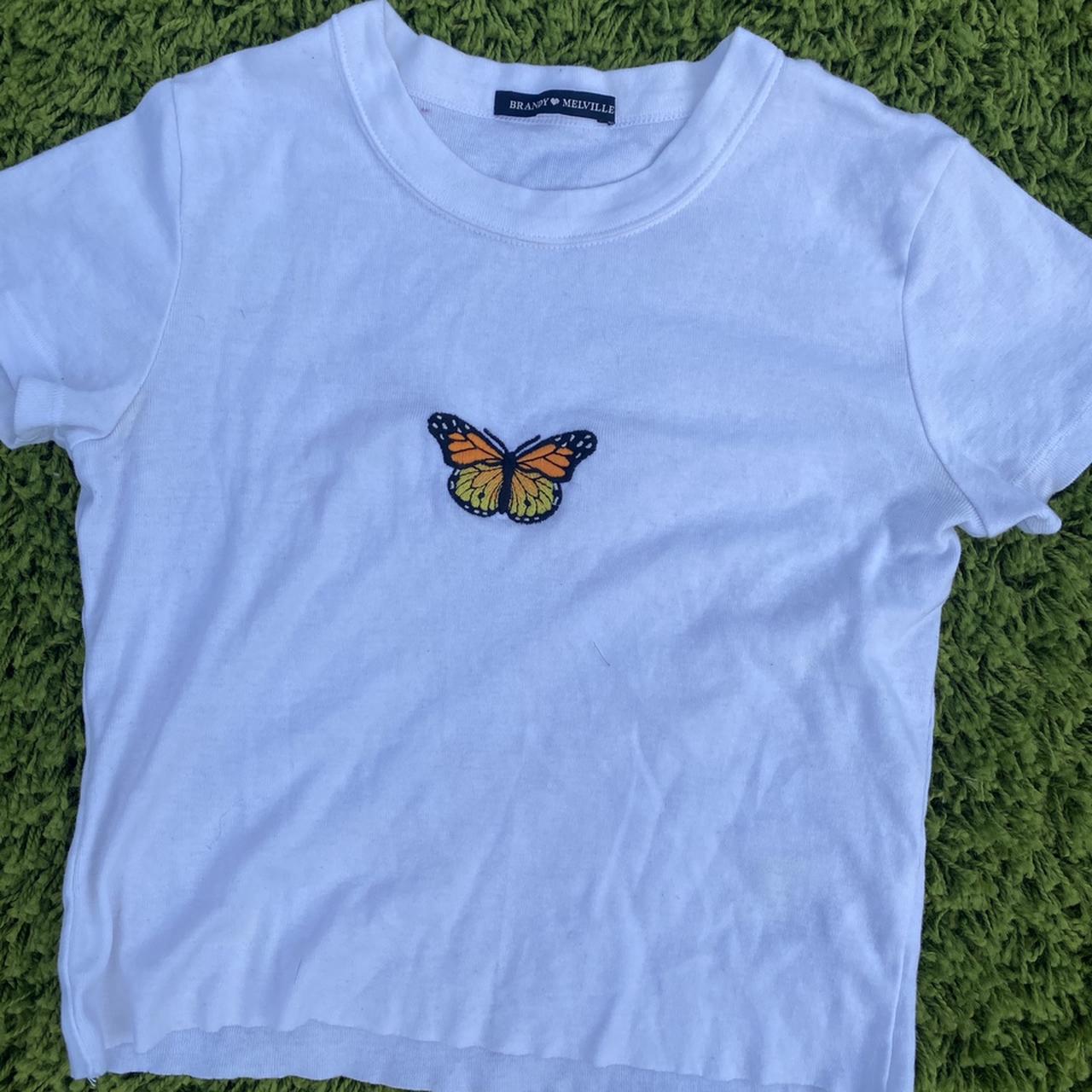 Brandy Melville butterfly crop top One size - Depop