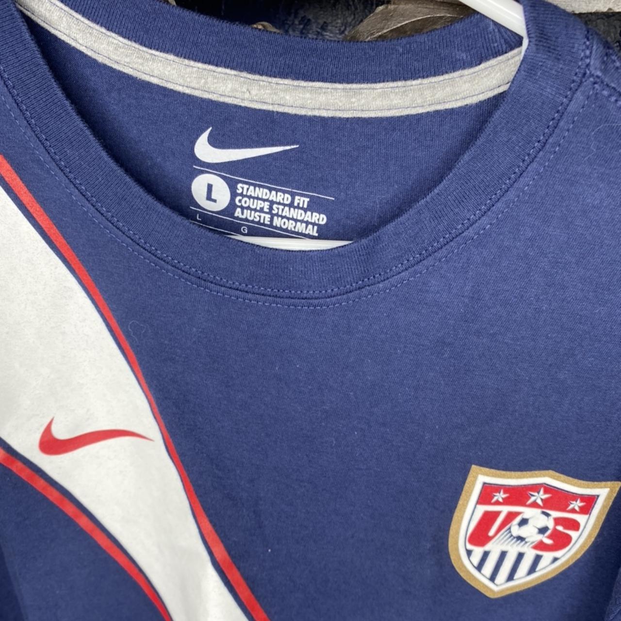 Nike US Soccer T Shirt 2010 Mens Large Blue Preowned... Depop