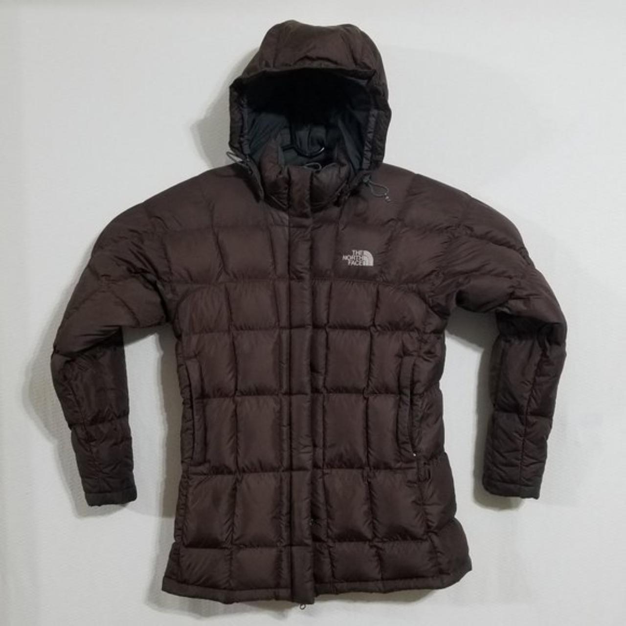 north face brown puffer jacket depop