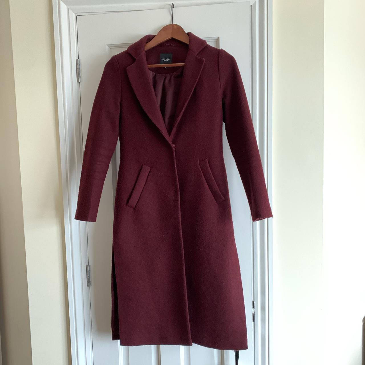 New look sales burgundy coat