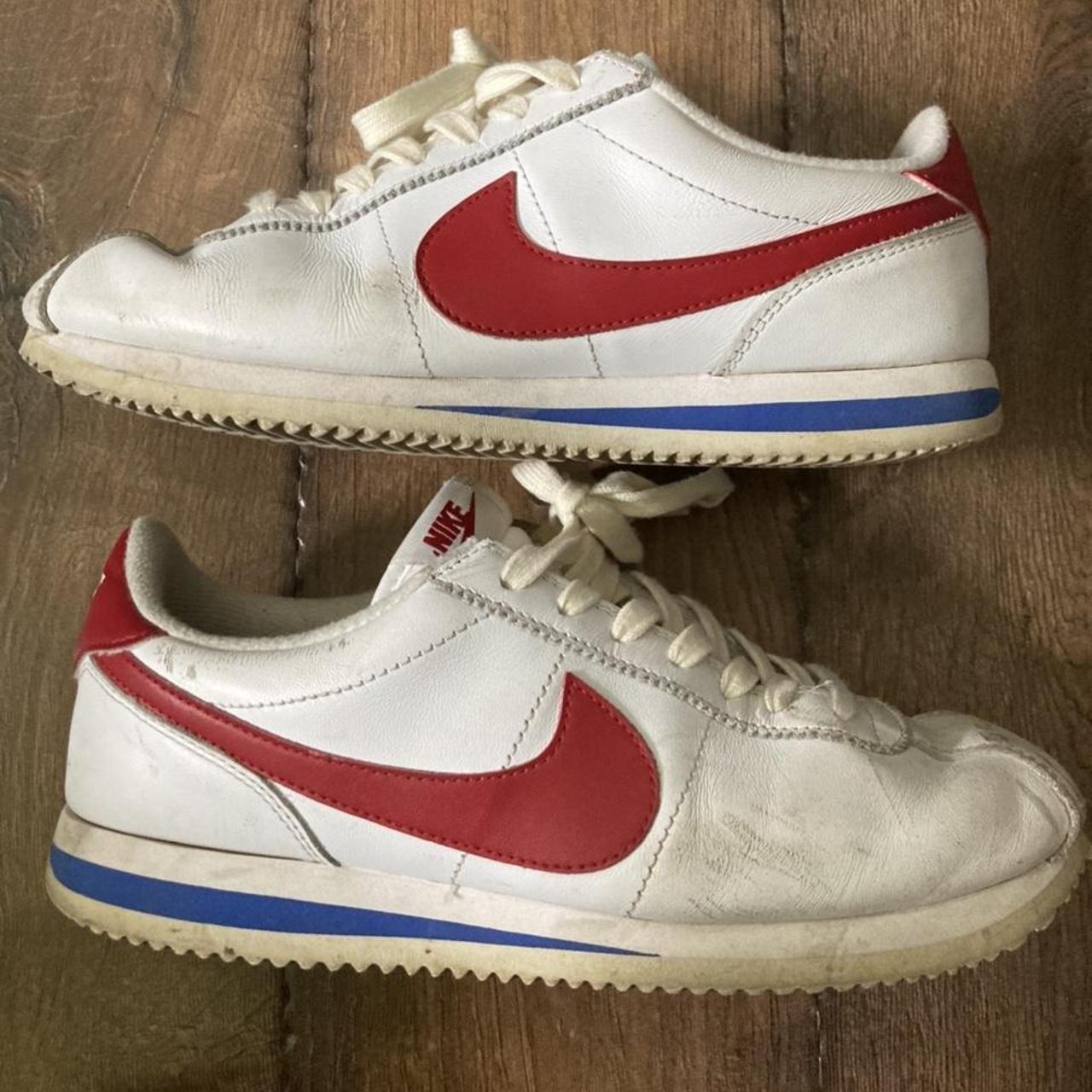 mens nike cortez red white blue