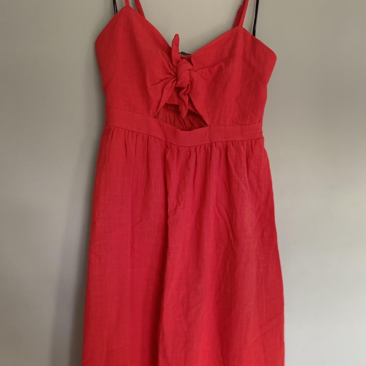 Red Midi Skater Summer Dress Size 8 primark Brand... - Depop