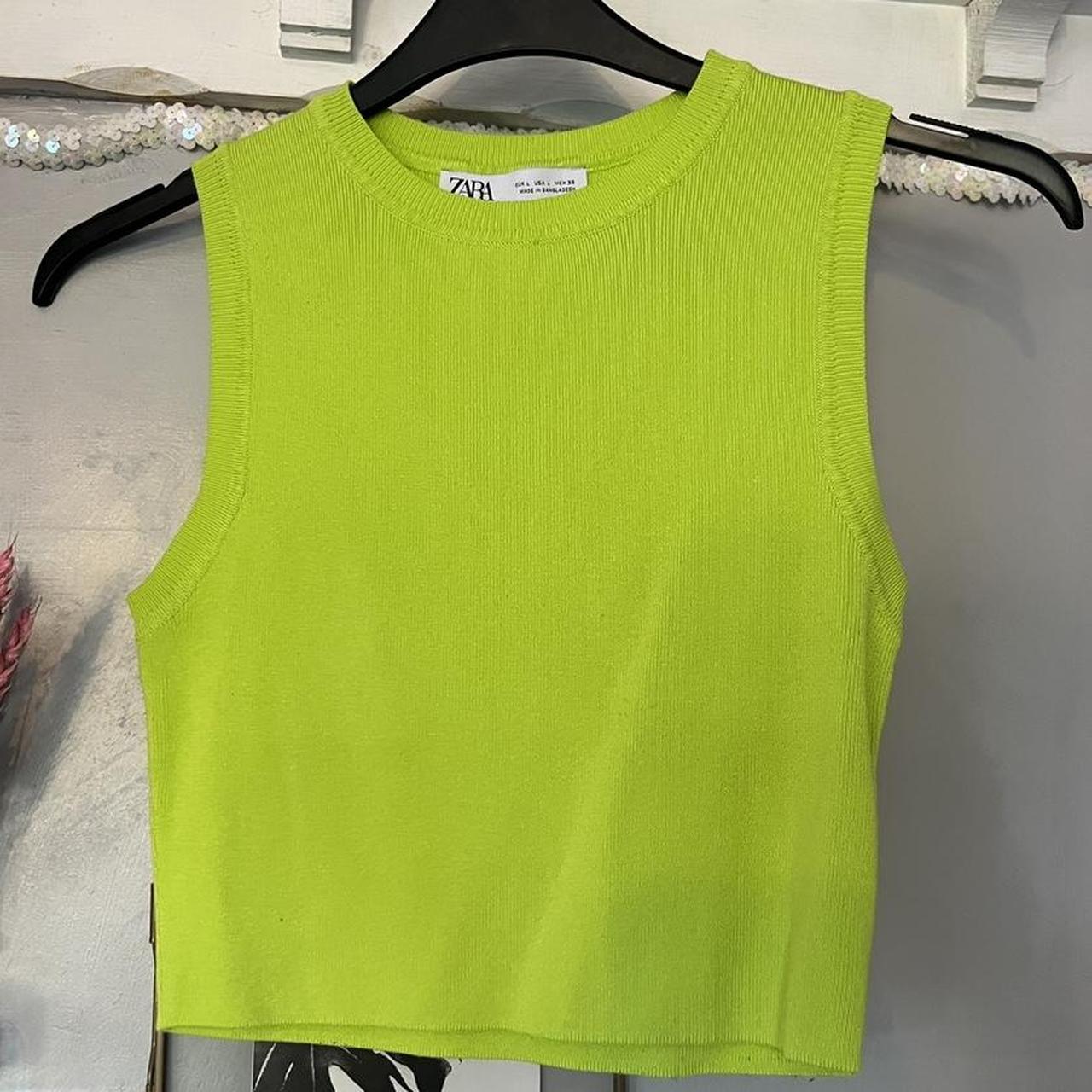 Zara Lime green knit vest 💚 Would best fit 1012... Depop