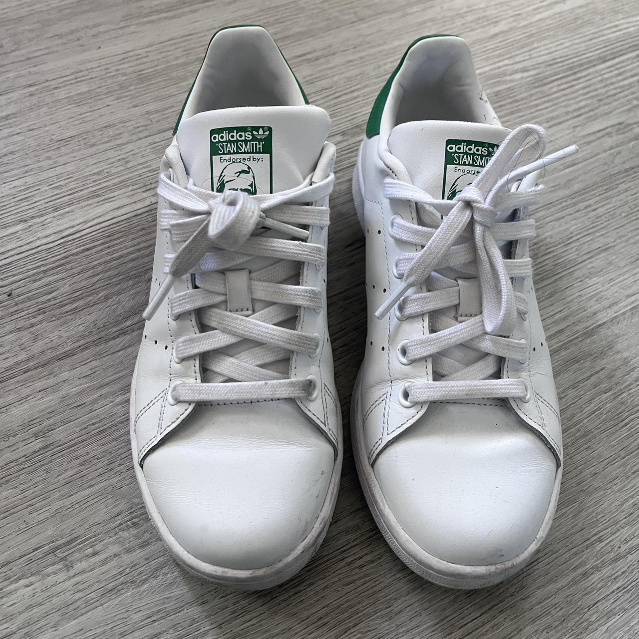 Adidas Women's White and Green Trainers | Depop