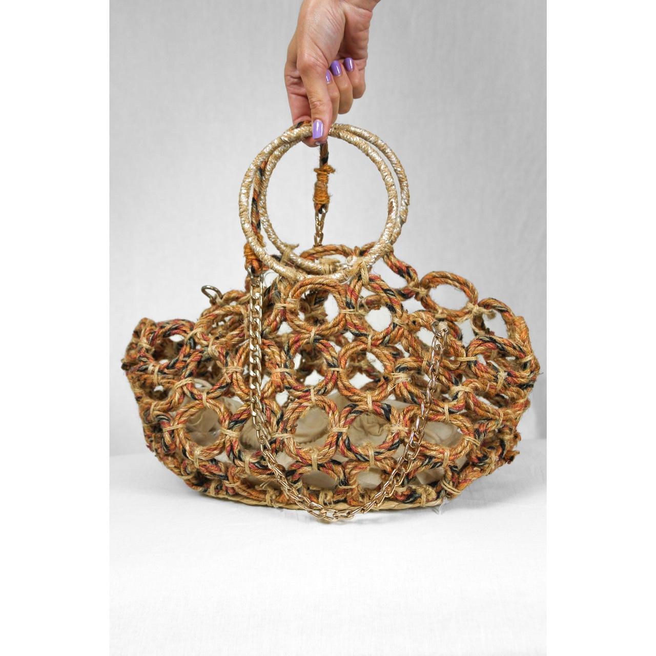 Zara basket string bag round handles or use... Depop