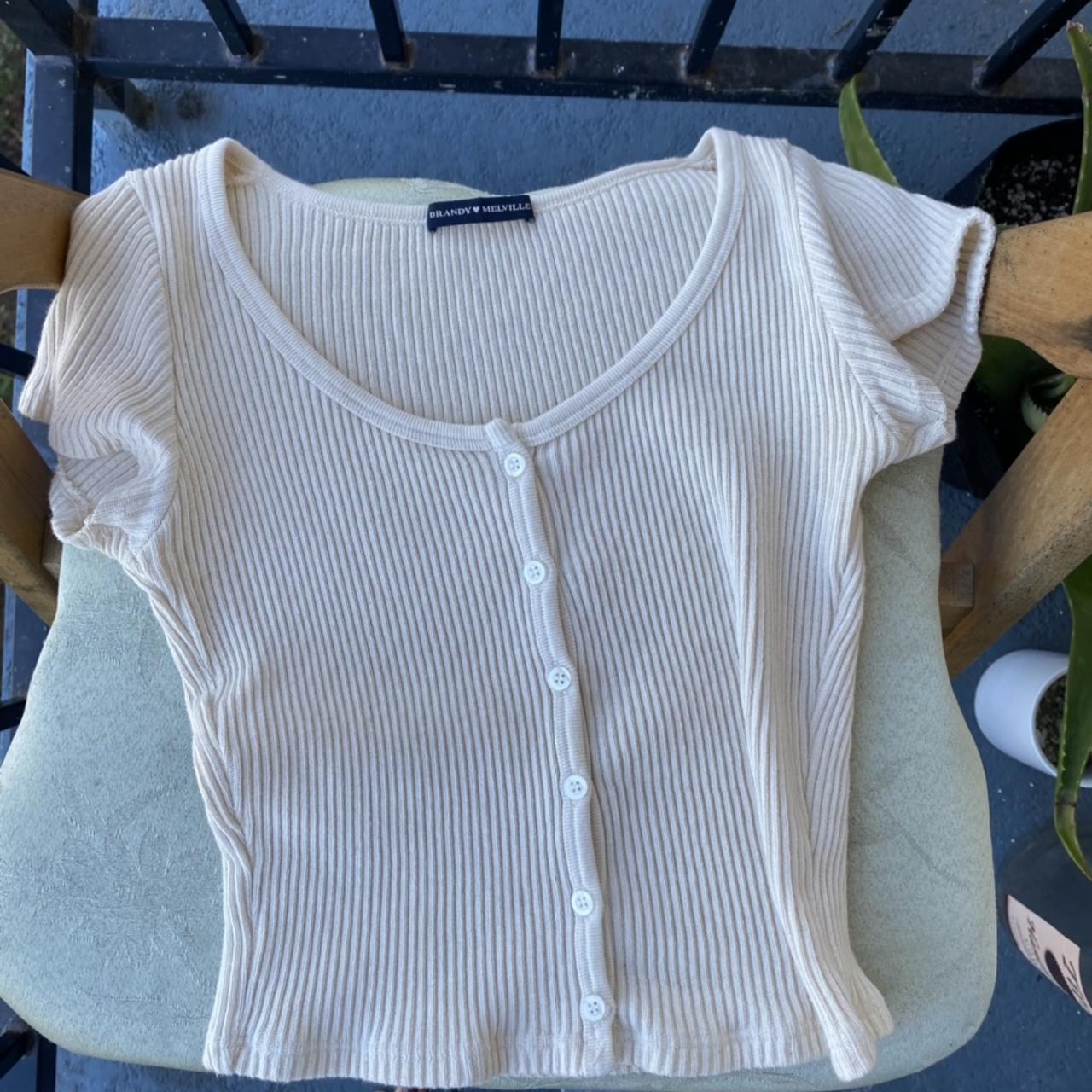 Nude Ribbed brandy Melville shirt - hardly ever worn...