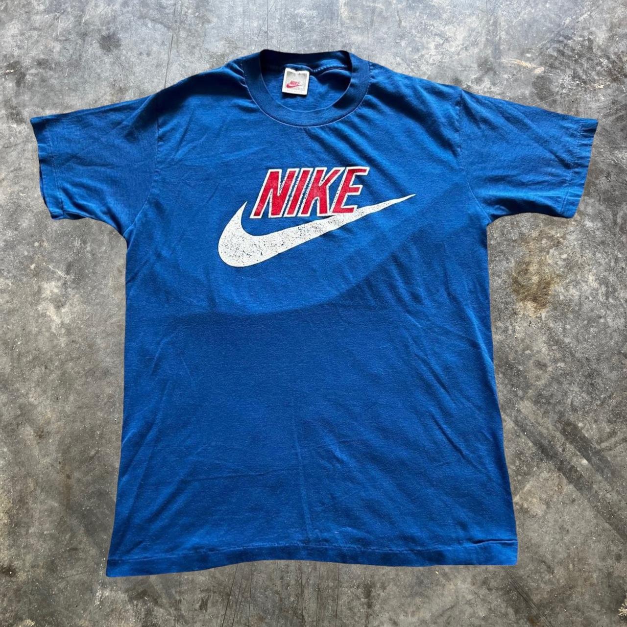 Vintage Nike T Shirt. Vintage Nike Logo Swoosh Check... - Depop