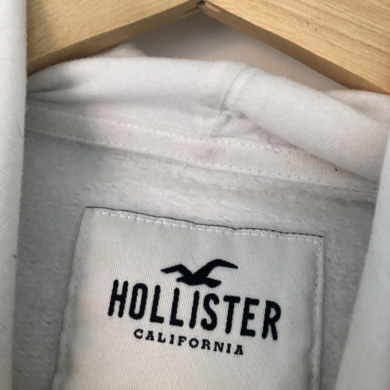 Hollister white cropped hoodie cherry patch comfy... - Depop