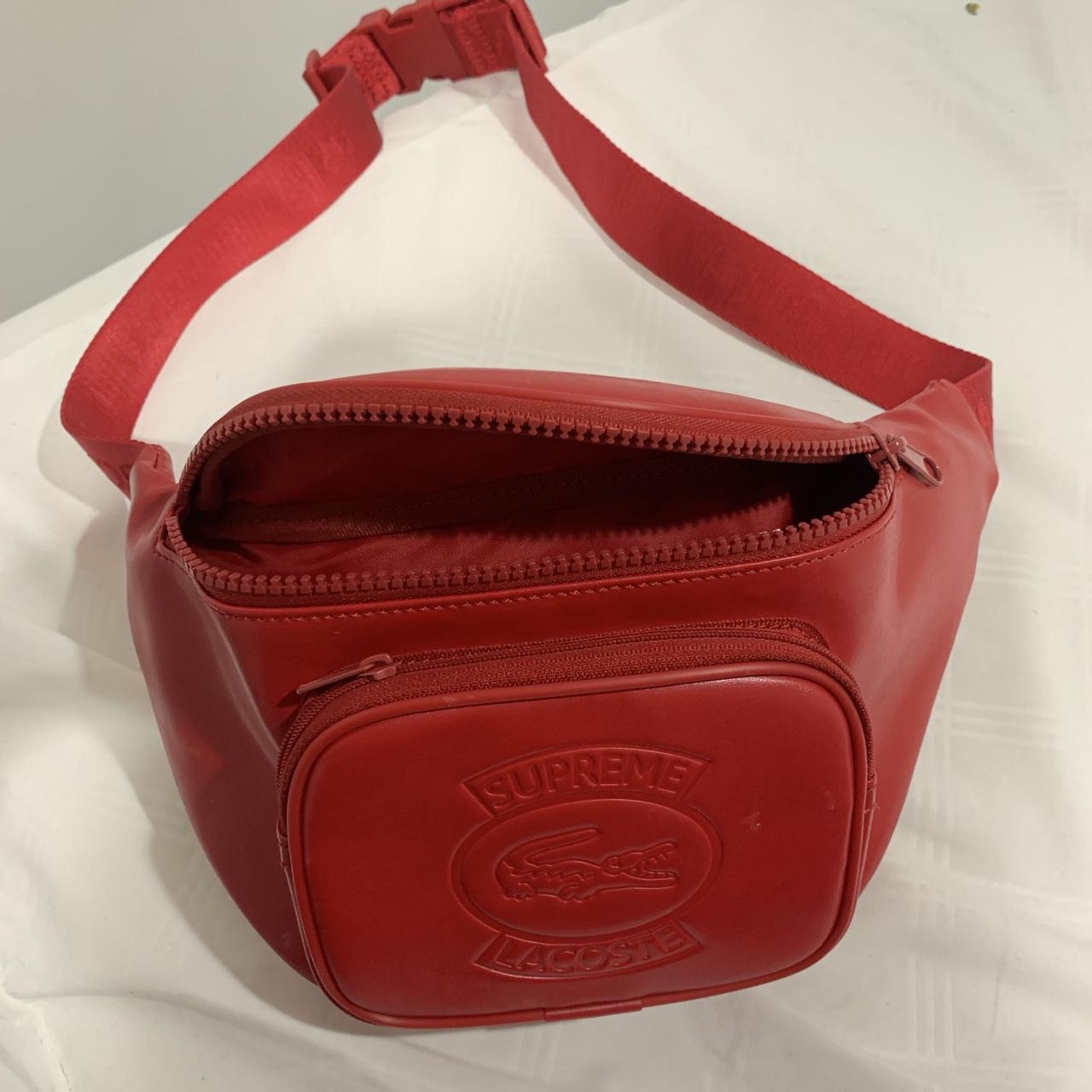 Supreme lacoste hot sale waist bag red