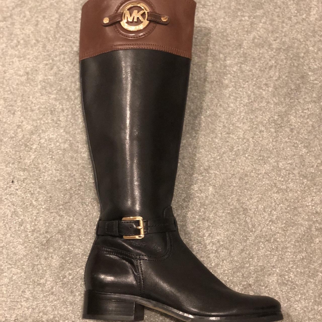 Michael Kors Stockard Two Tone Leather Boots Real. Depop