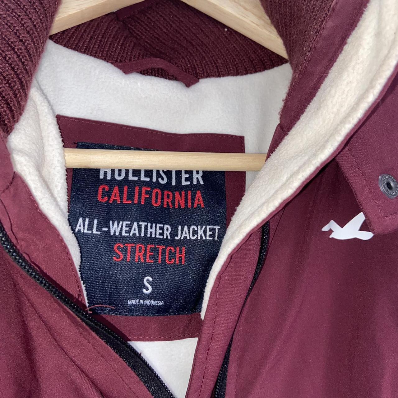 Hollister California All Weather Women's Jacket, Size Small Maroon with  Hood