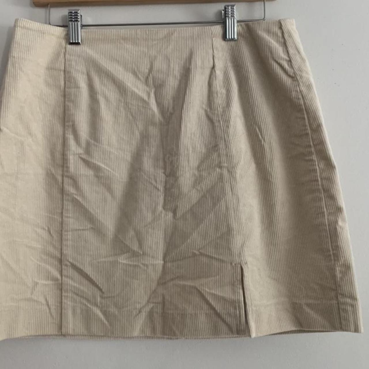 cream corduroy mini skirt Never worn, perfect... - Depop