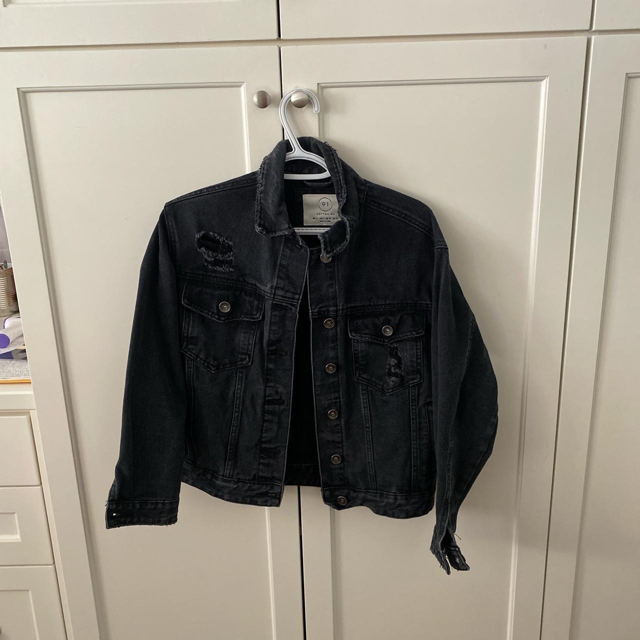 distressed cotton on denim jacket perfect condition... Depop