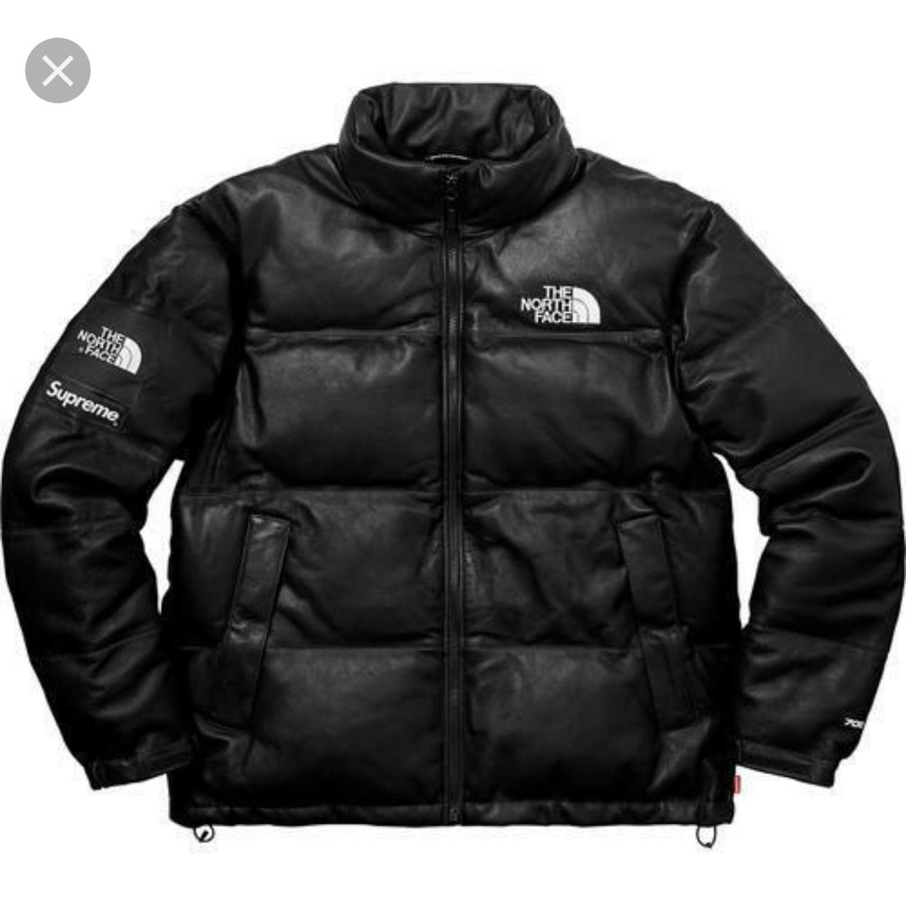 Supreme x north face leather nuptse jacket... - Depop