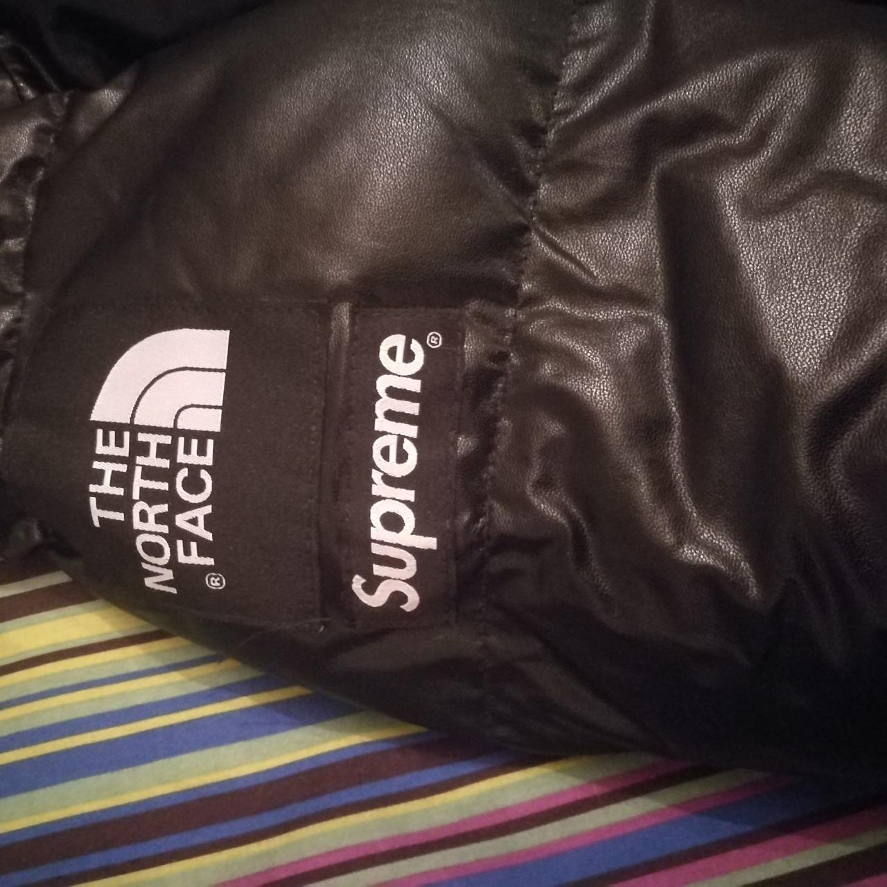 Supreme x north face leather nuptse jacket... - Depop