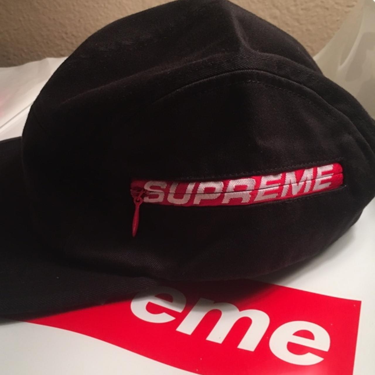 supreme side zip camp cap, ss19 new never worn with... - Depop