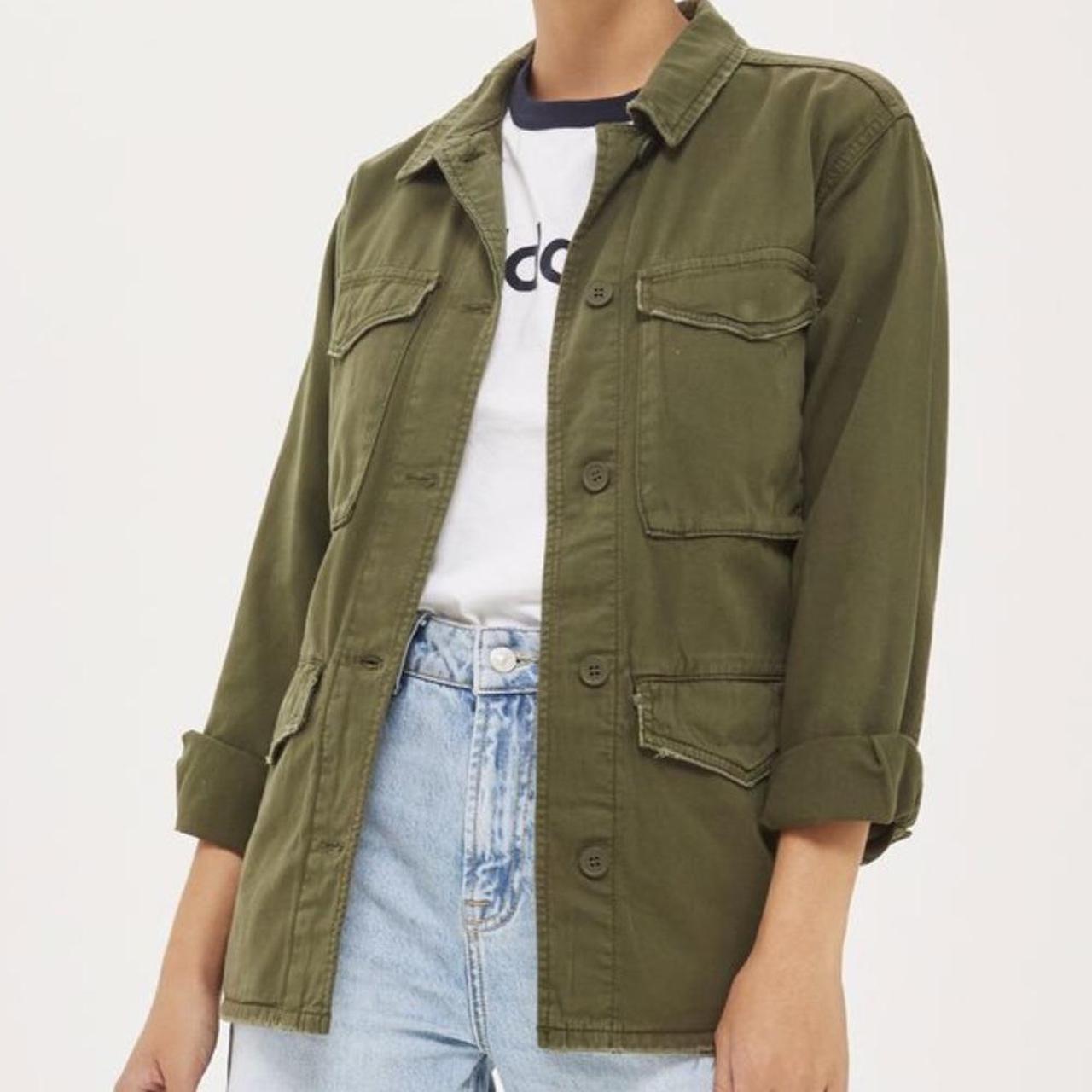 khaki green shacket