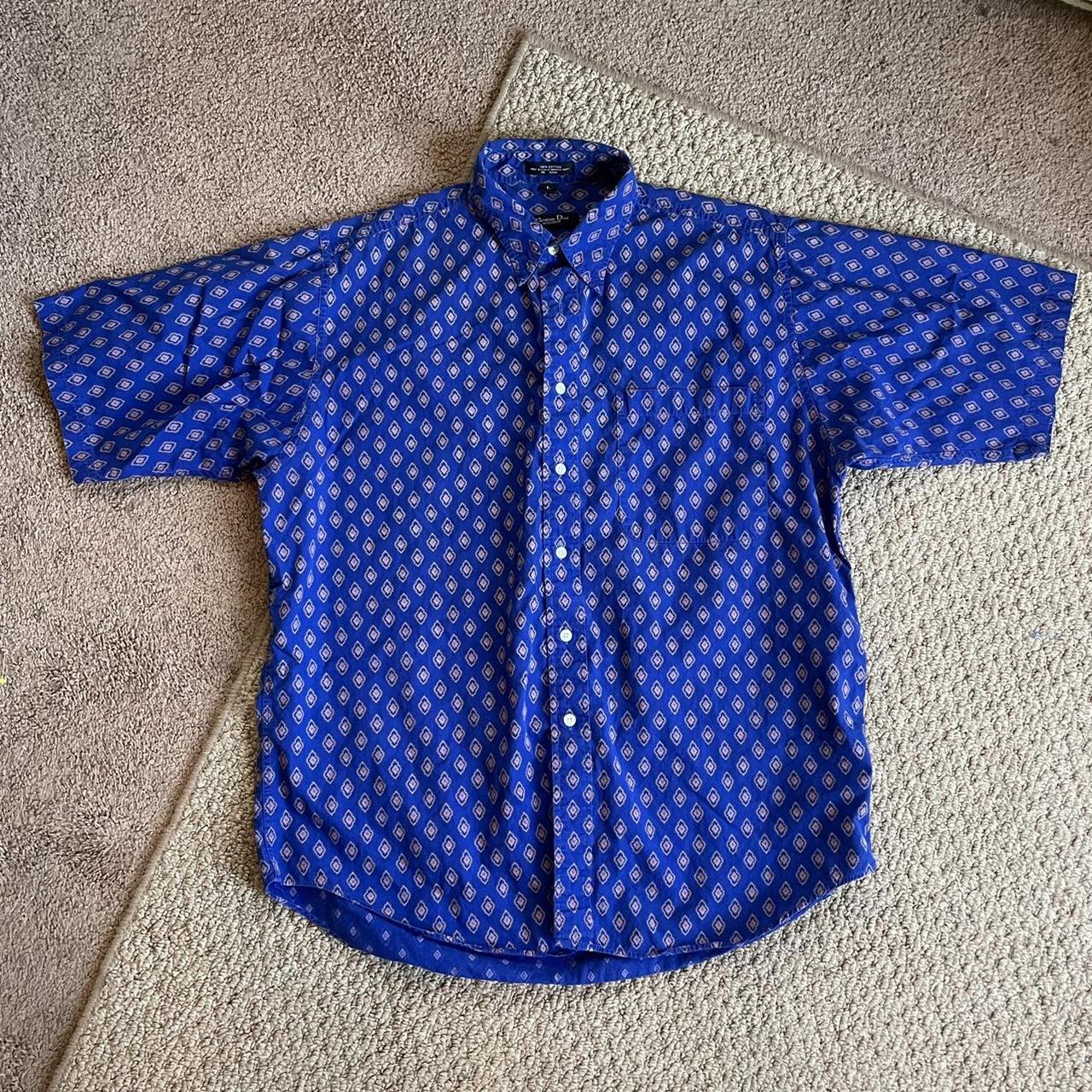 Vintage Christian Dior Button Up Dress Shirt Made... Depop