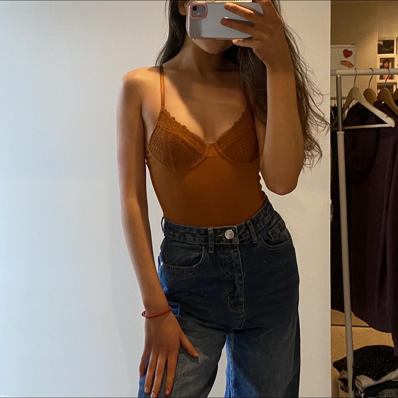 topshop orange bodysuit