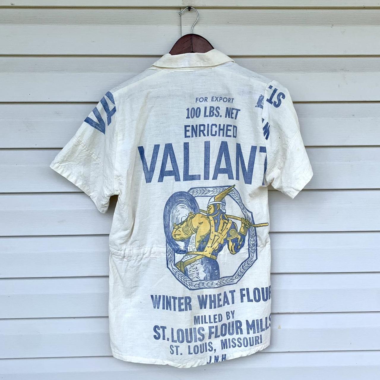 Vintage 1930s 40s Valiant Flour Sack Handmade Shirt...