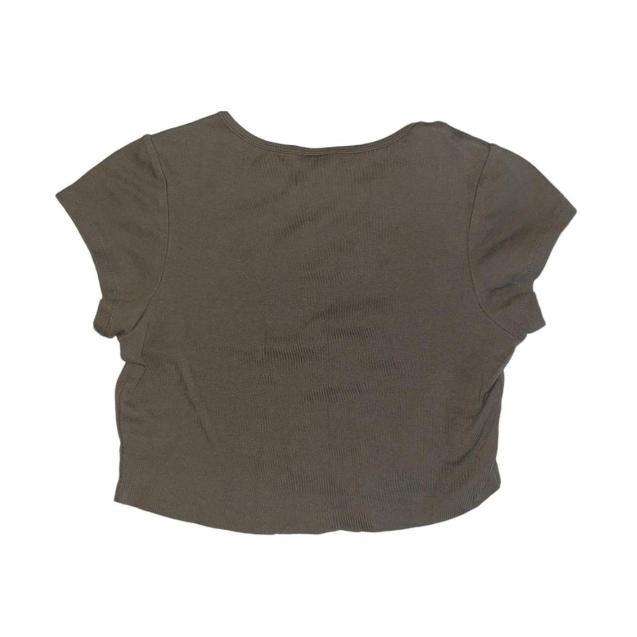 Women's Khaki and Cream Croptop Depop