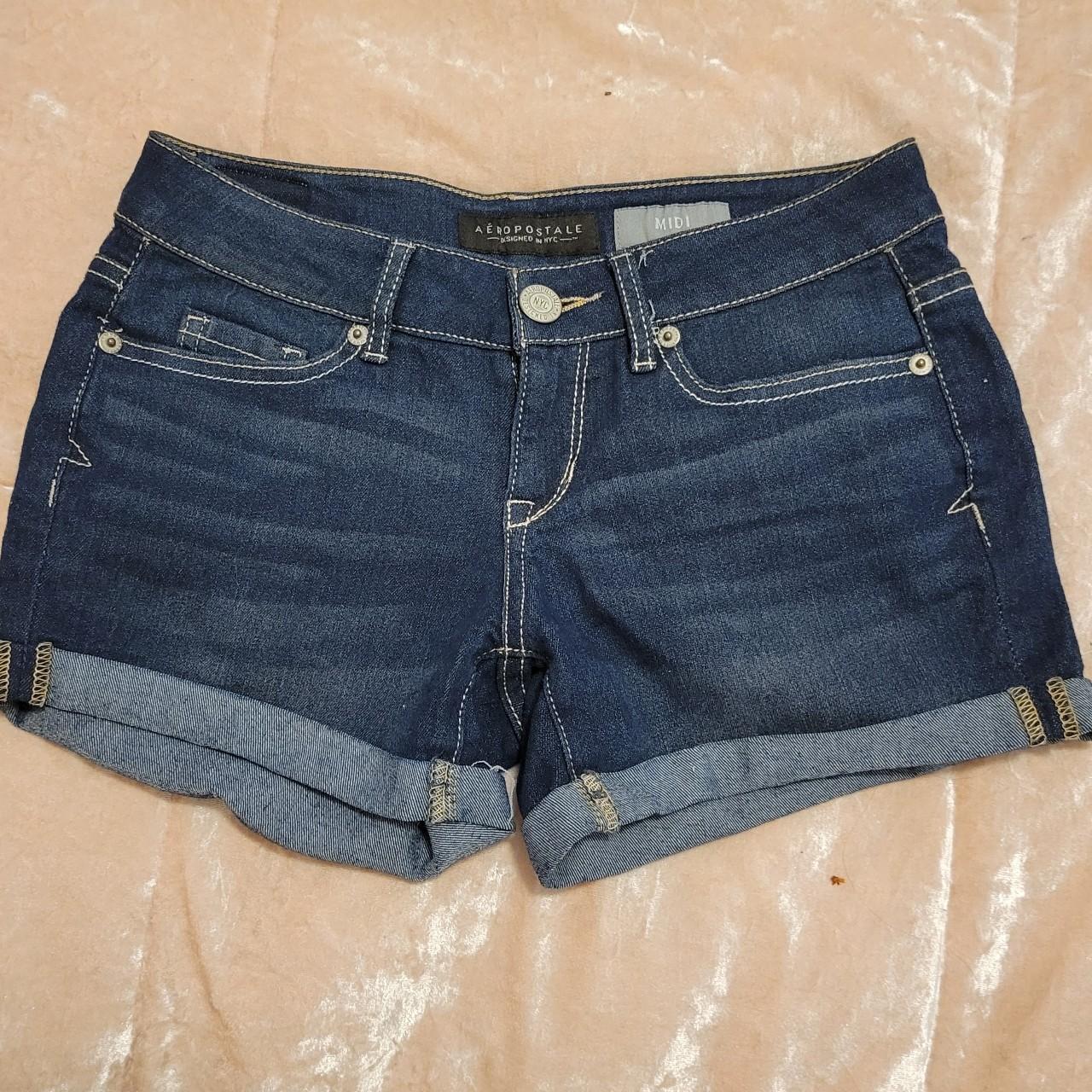 Dark Wash Midi Aéropostale Shorts 🌟Condition🌟 Tag... - Depop