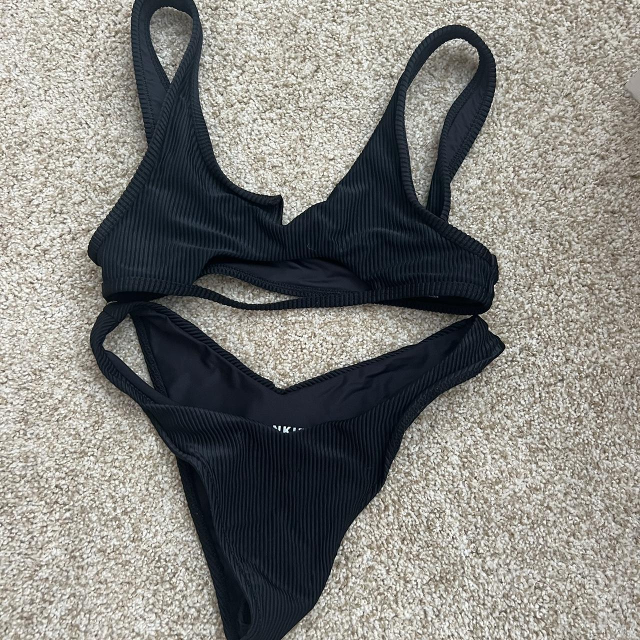 Frankies Bikinis Women's Black Swimsuitonepiece Depop