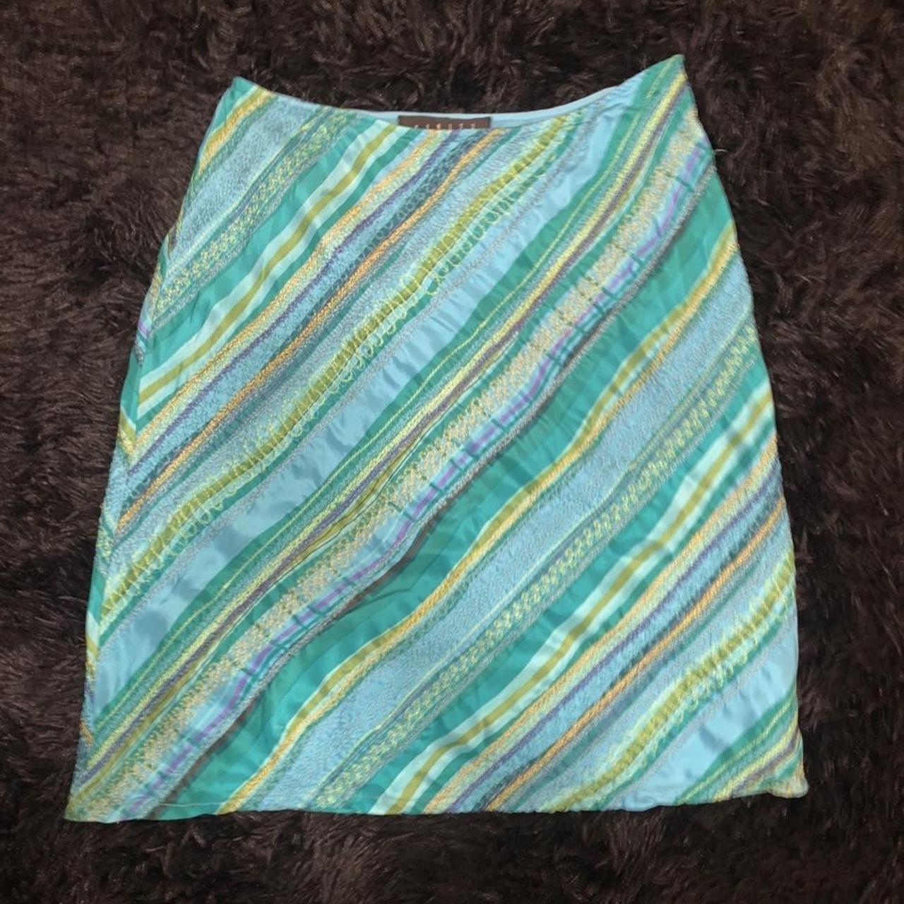 Women's Blue and Green Skirt | Depop