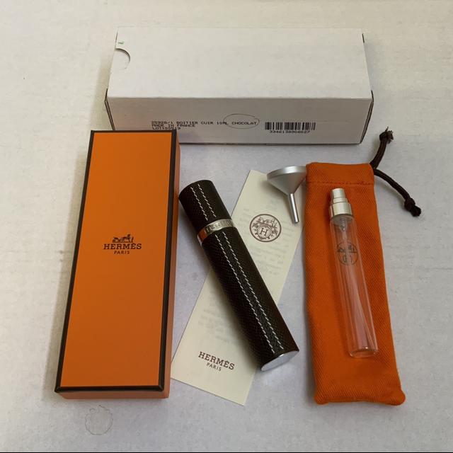 Hermes Epsom Leather Atomizer Refillable Bottle Burgundy